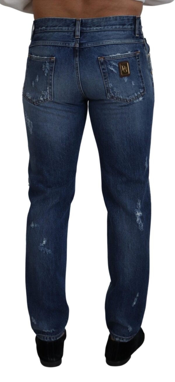 Dolce & Gabbana Chic Tattered Denim Pants for the Modern Man - Image 3