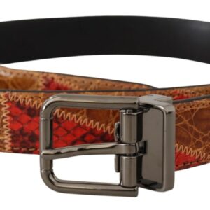 Dolce & Gabbana Elegant Two-Tone Snakeskin Leather Belt