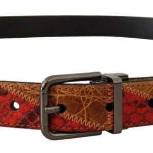 Dolce & Gabbana Elegant Two-Tone Snakeskin Leather Belt