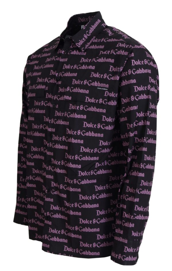 Dolce & Gabbana Elegant Slim Fit Black Dress Shirt - Image 4