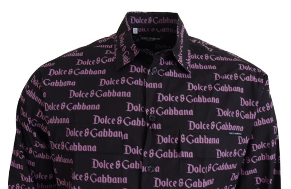 Dolce & Gabbana Elegant Slim Fit Black Dress Shirt - Image 3