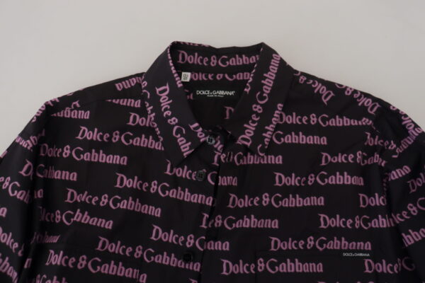 Dolce & Gabbana Elegant Slim Fit Black Dress Shirt - Image 5