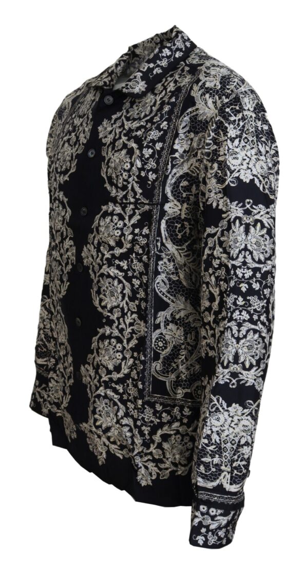 Dolce & Gabbana Elegant Satin Floral Baroque Shirt - Image 2