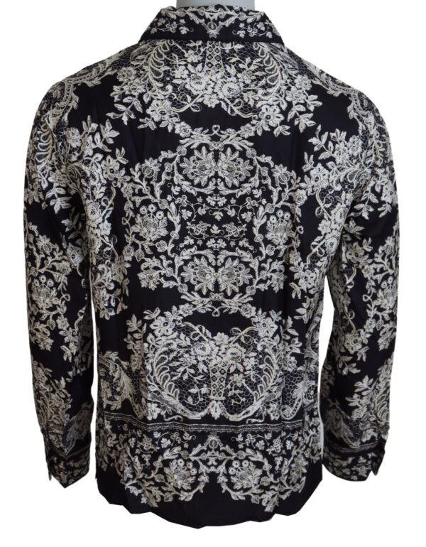 Dolce & Gabbana Elegant Satin Floral Baroque Shirt - Image 3