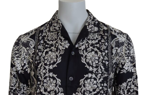 Dolce & Gabbana Elegant Satin Floral Baroque Shirt - Image 4