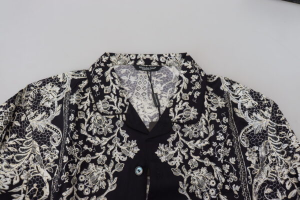 Dolce & Gabbana Elegant Satin Floral Baroque Shirt - Image 7