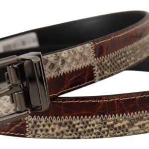 Dolce & Gabbana Multicolor Patchwork Snakeskin Belt