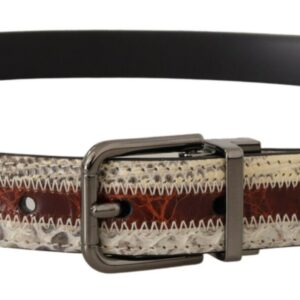 Dolce & Gabbana Multicolor Patchwork Snakeskin Belt