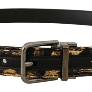 Dolce & Gabbana Multicolor Leather Belt with Black Buckle