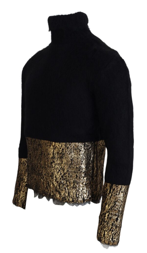 Dolce & Gabbana Stunning Black and Gold Crewneck Sweater - Image 4