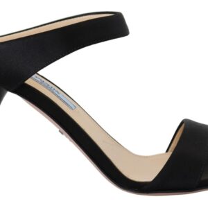 Prada Elegant Black Leather Heels Pumps