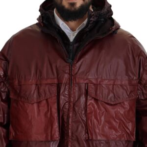 Dolce & Gabbana Elegant Bordeaux Full Zip Hooded Jacket