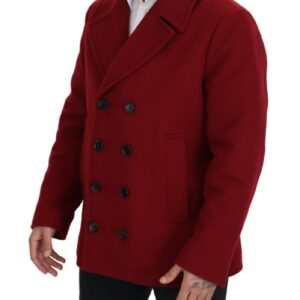 Dolce & Gabbana Elegant Red Double Breasted Wool Jacket