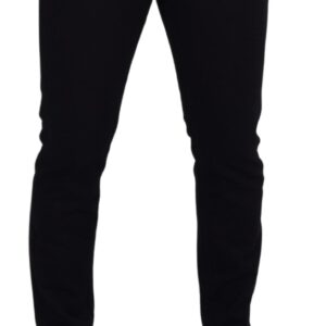 Dolce & Gabbana Elegant Black Silk Blend Denim Pants