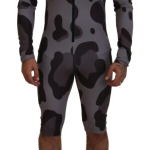 Dolce & Gabbana Elite Gray Patterned Men’s Wetsuit Swimwear