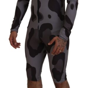 Dolce & Gabbana Elite Gray Patterned Men’s Wetsuit Swimwear