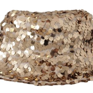 Dolce & Gabbana Elegant Sequined Gold Bucket Hat