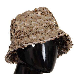 Dolce & Gabbana Elegant Sequined Gold Bucket Hat