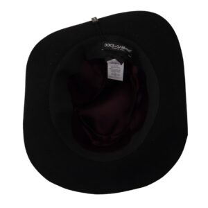 Dolce & Gabbana Elegant Black Gold Studded Fedora