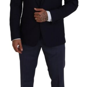 Dolce & Gabbana Elegant Navy Wool Blend Martini Blazer