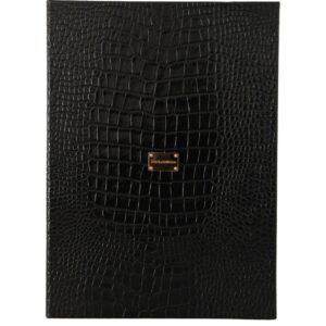 Dolce & Gabbana Elegant Black Leather Catalogue Case