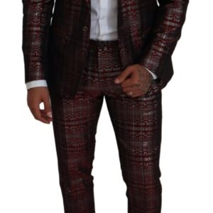 Dolce & Gabbana Bordeaux Fantasy Slim Fit Two-Piece Suit