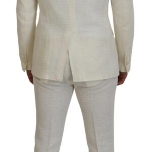 Dolce & Gabbana Elegant Off White Silk-Blend Suit