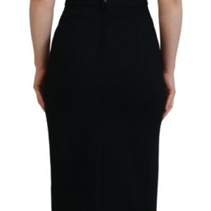 Dolce & Gabbana Elegant Black Midi Sheath Dress