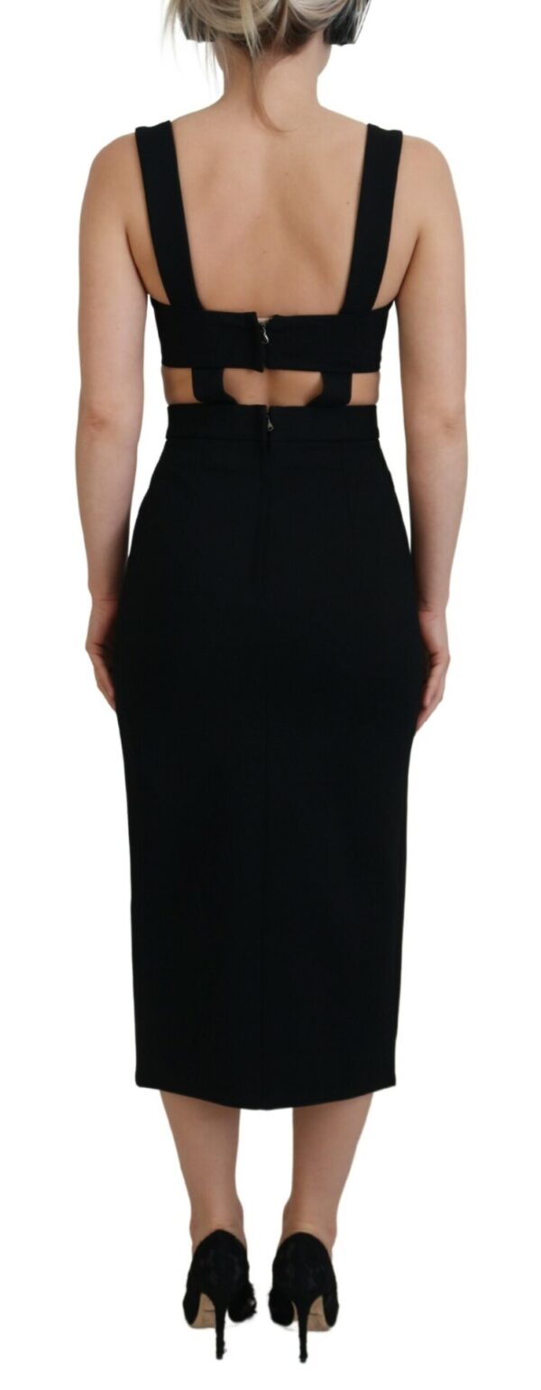 Dolce & Gabbana Elegant Black Midi Sheath Dress - Image 3