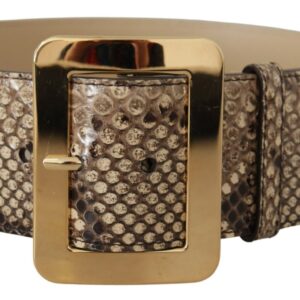 Dolce & Gabbana Elegant Leather Belt with Engraved Buckle