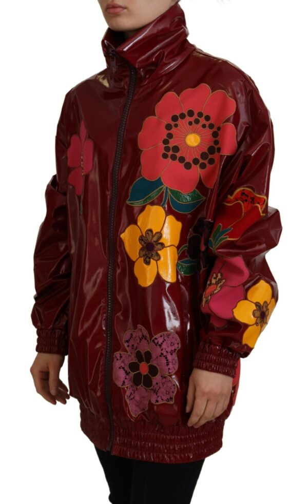 Dolce & Gabbana Maroon Floral Luxe Jacket - Image 2