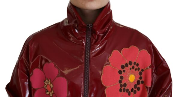 Dolce & Gabbana Maroon Floral Luxe Jacket - Image 4