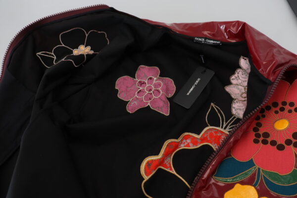 Dolce & Gabbana Maroon Floral Luxe Jacket - Image 7