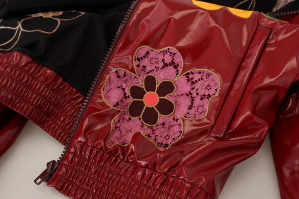 Dolce & Gabbana Maroon Floral Luxe Jacket - Image 8