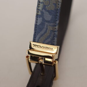 Dolce & Gabbana Elegant Navy Blue Leather Belt