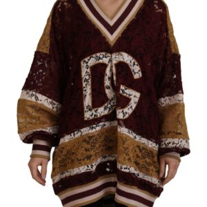 Dolce & Gabbana Multicolor V-Neck Pullover Sweater