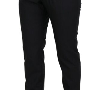 Dolce & Gabbana Elegant Dark Grey Wool Silk Pants