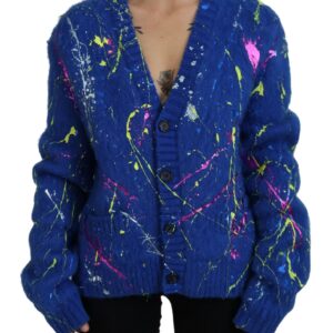 Dolce & Gabbana Elegant Multicolor Splash Mohair Cardigan