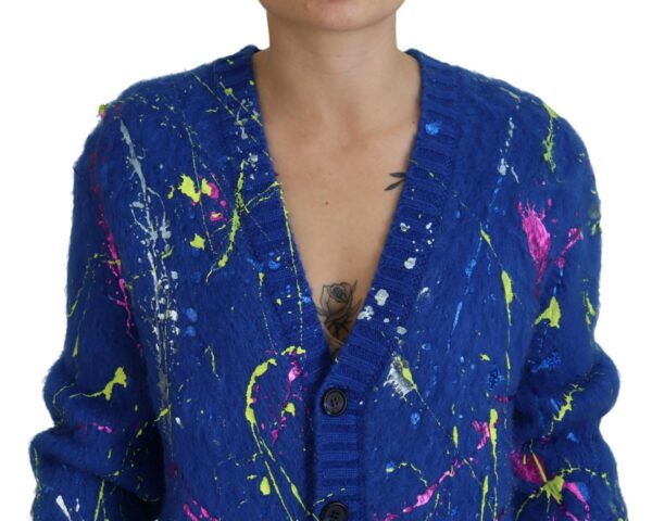 Dolce & Gabbana Elegant Multicolor Splash Mohair Cardigan - Image 4