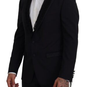 Dolce & Gabbana Elegant Black Silk-Lined Evening Blazer