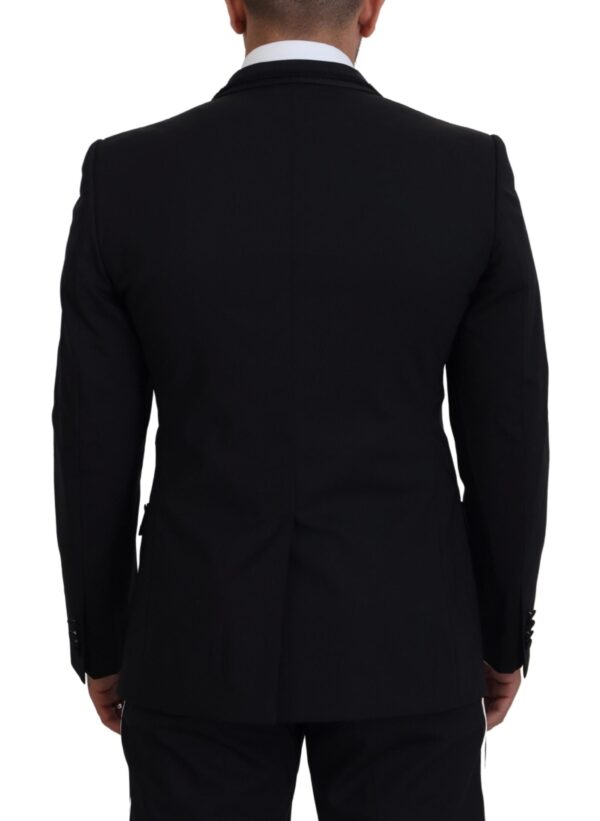 Dolce & Gabbana Elegant Black Silk-Lined Evening Blazer - Image 3