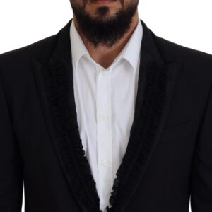 Dolce & Gabbana Elegant Black Silk-Lined Evening Blazer