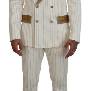 Dolce & Gabbana Elegant Off White Double Breasted Suit