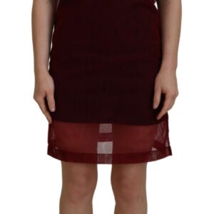 Dolce & Gabbana Maroon Mini Shift Dress – Italian Elegance