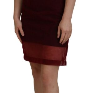 Dolce & Gabbana Maroon Mini Shift Dress – Italian Elegance