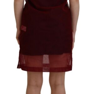 Dolce & Gabbana Maroon Mini Shift Dress – Italian Elegance