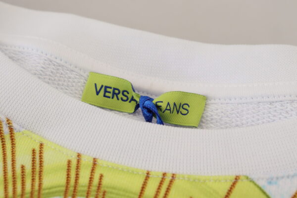 Versace Jeans Elegant White Graphic Crew Neck Sweater - Image 6