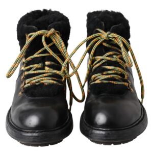 Dolce & Gabbana Elegant Shearling Style Men’s Leather Boots