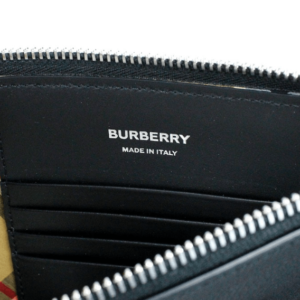 Burberry Peyton Monogram Black Leather Pouch Crossbody Bag Purse