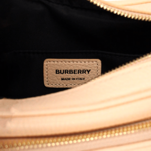 Burberry Small Branded Peach Pink Grainy Leather Camera Crossbody Bag